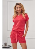 Women\'s jumpsuit with short legs, coral 4351 - Online store - Boutique